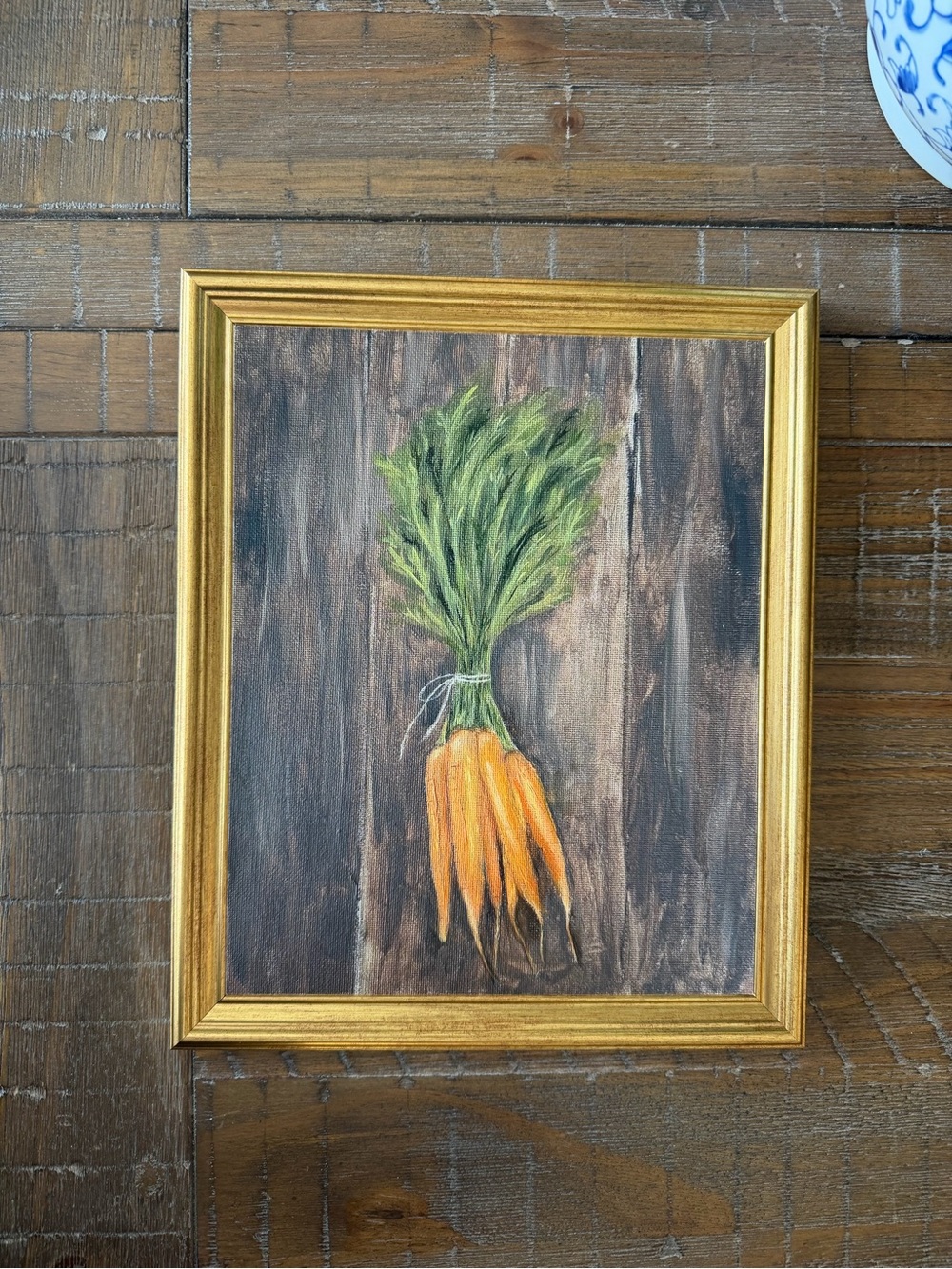 Gold Framed Still Life Oil Painting Print  - Carrots